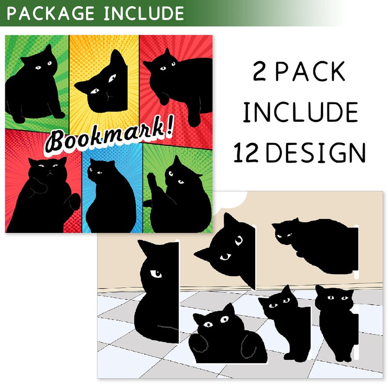 yasest Magnetic Bookmarks - 12 Pieces Assorted Cute Book Markers Clip Set for Teachers Students Book Lovers Reading  for School Office Home Supplies  Kawaii Cat Magnet Page Markers - Image 5